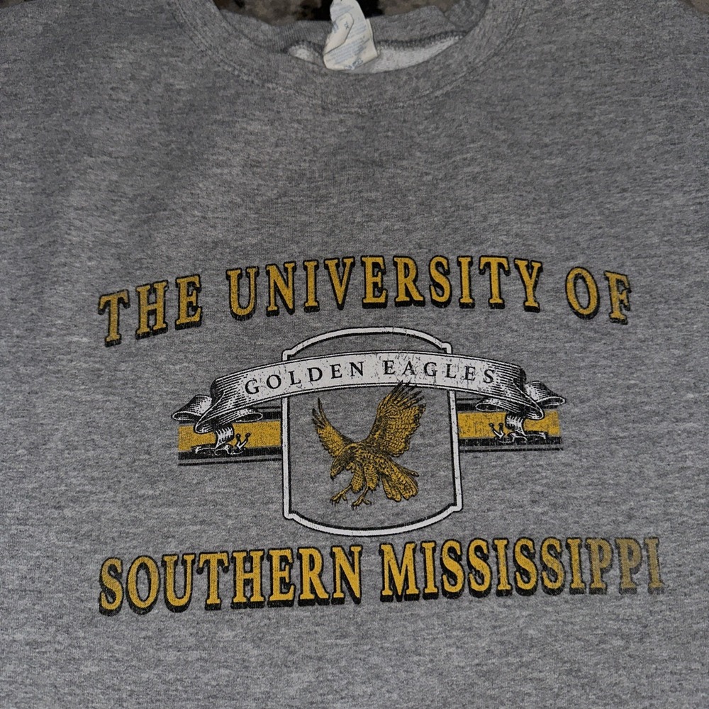 University of Southern Miss Golden Eagles Fleece Sweatshirt XL VTG